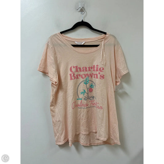Top Short Sleeve By Lc Lauren Conrad In Peach, Size: 2x