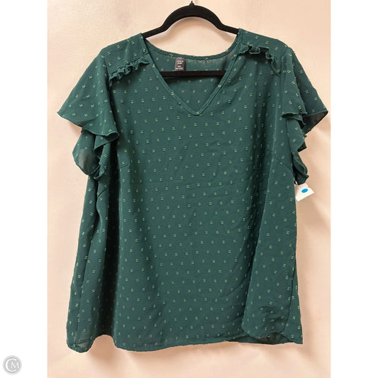 Top Short Sleeve By Shein In Green, Size: 3x
