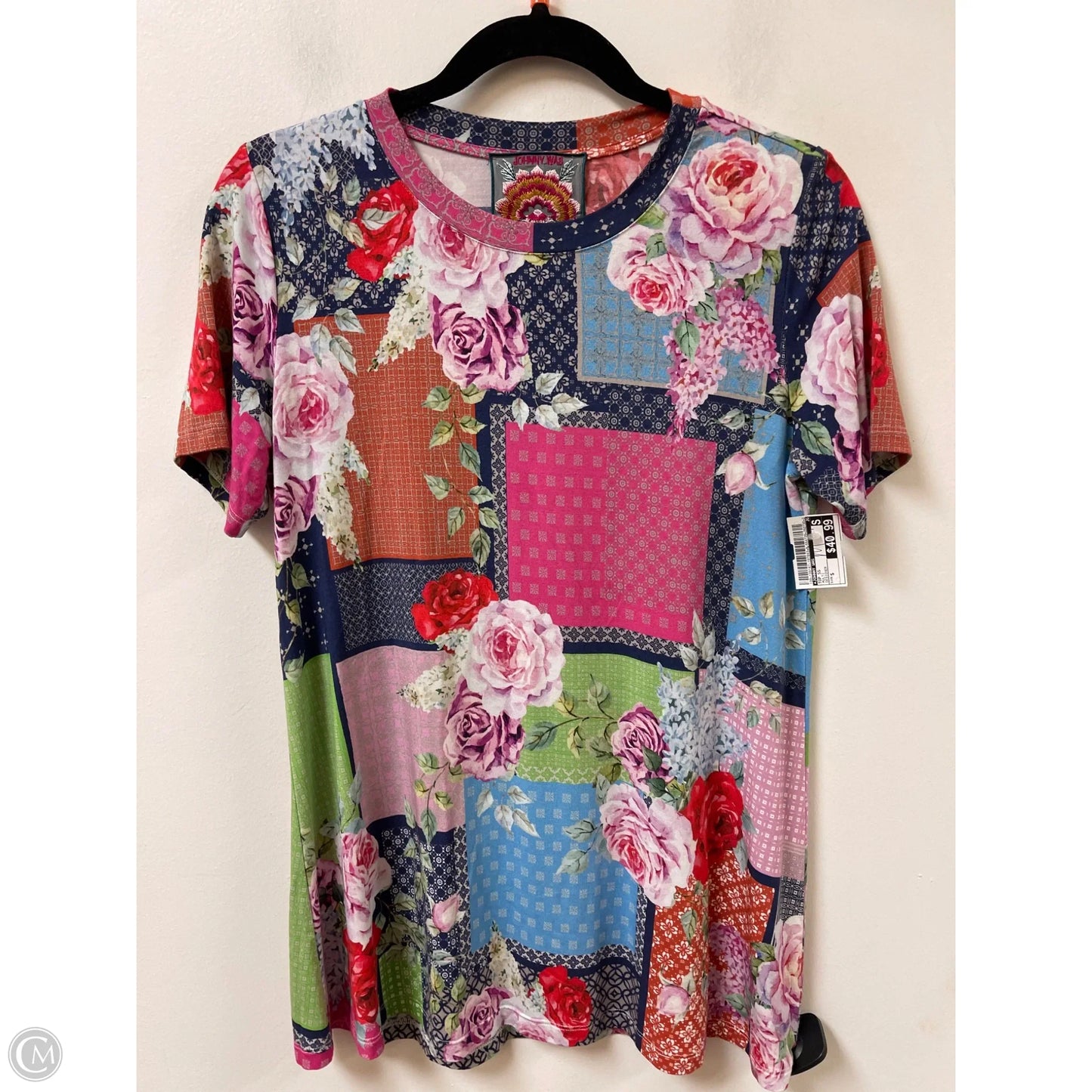 Top Short Sleeve By Johnny Was In Multi-colored, Size: S