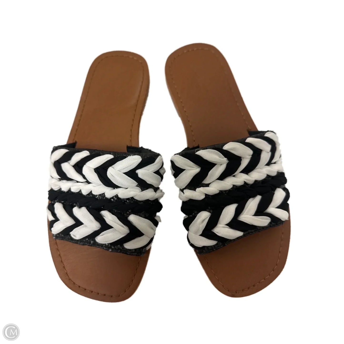 Sandals Flats By Universal Thread In Black & White, Size: 8