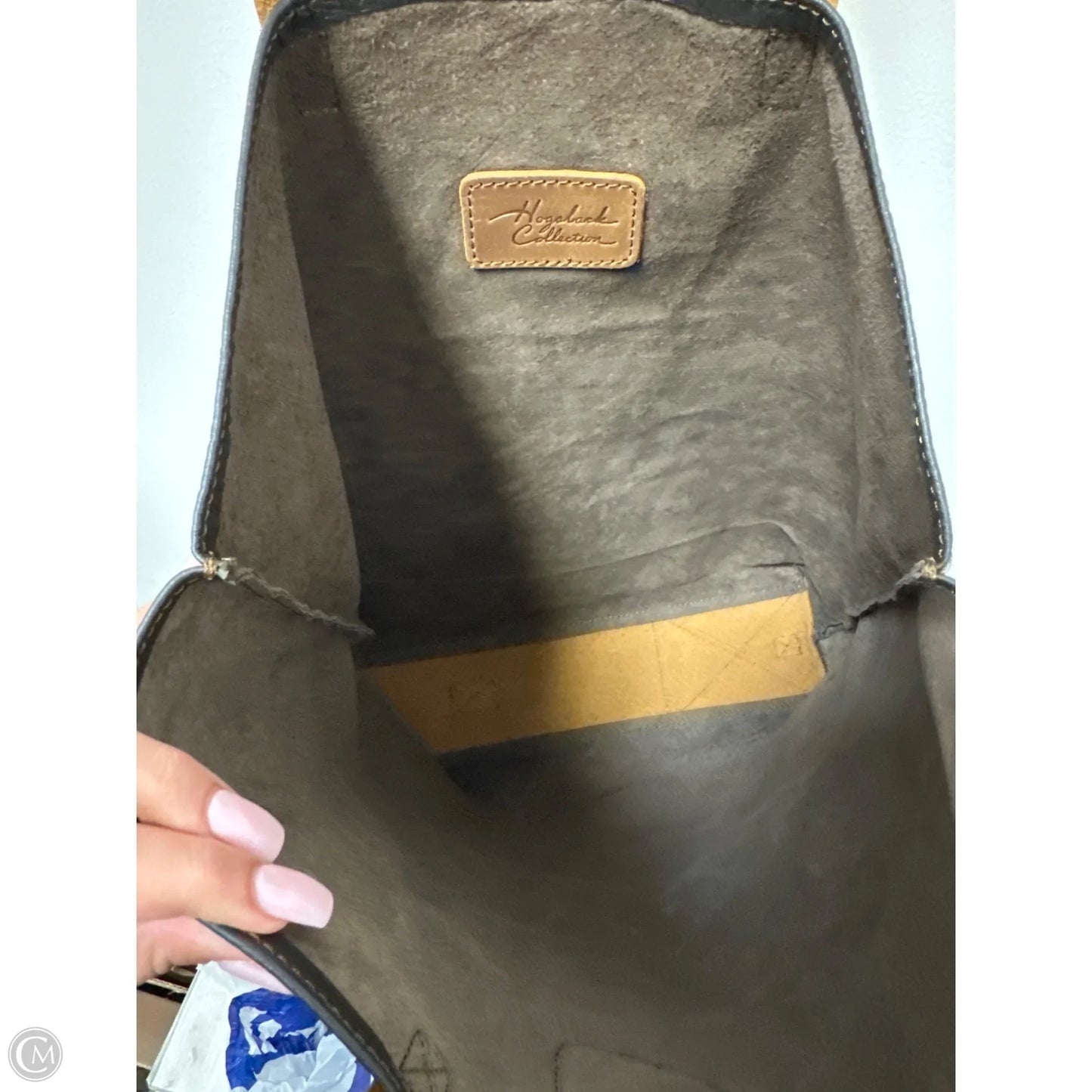 Handbag Leather By Cma, Size: Large