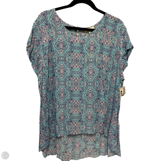 Top Short Sleeve By Clothes Mentor In Blue, Size: 1x