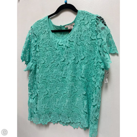 Top Short Sleeve By Philosophy In Green, Size: 1x