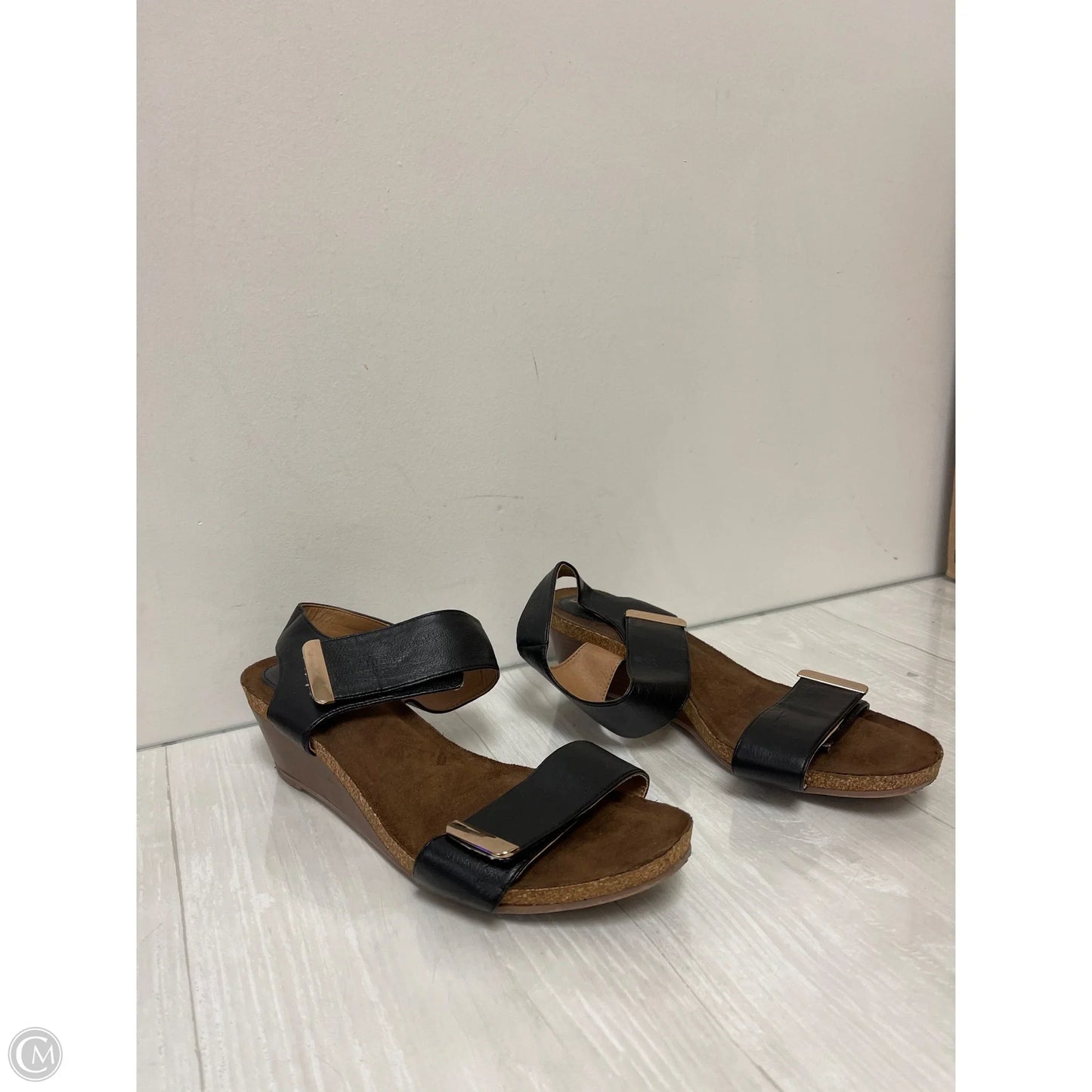 Sandals Heels Wedge By Cato In Black, Size: 11