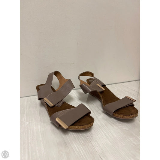 Sandals Heels Wedge By Cato In Tan, Size: 11