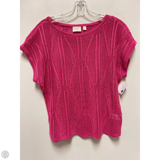 Top Short Sleeve By Cyrus Knits In Pink, Size: Xs