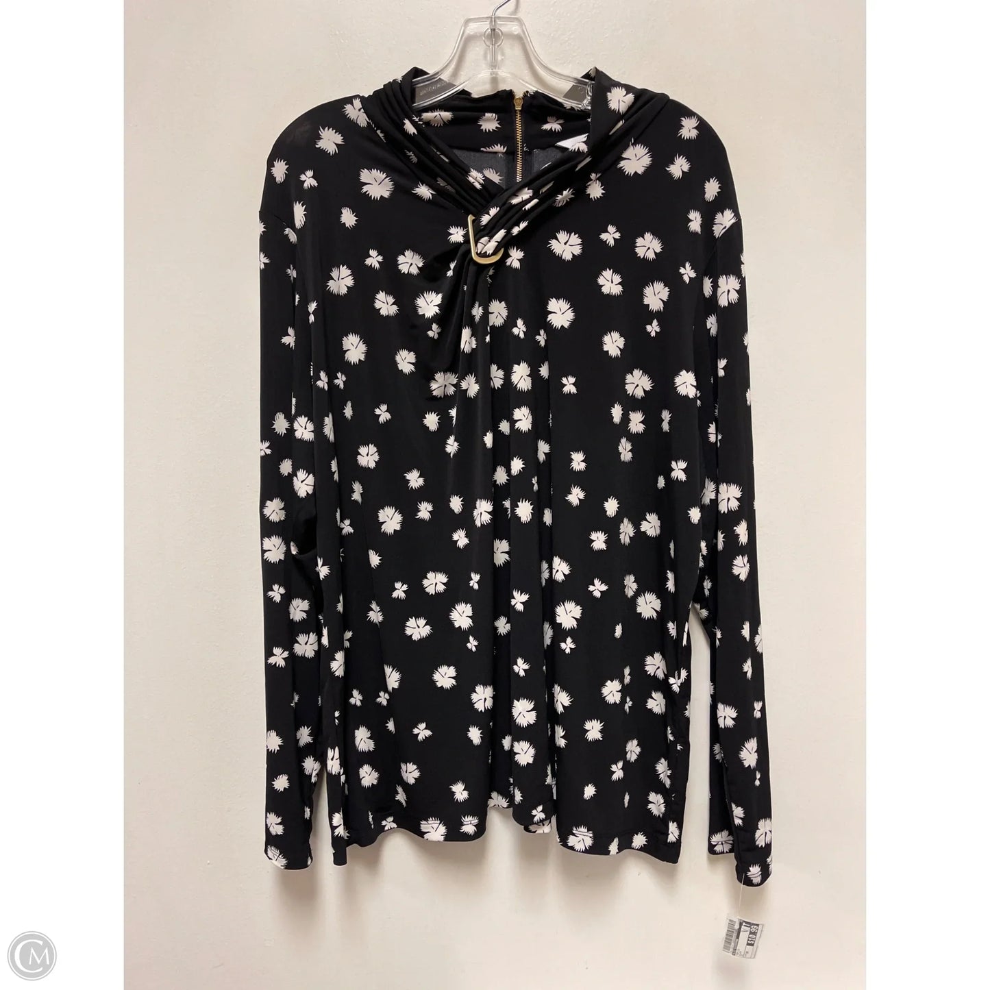 Top Long Sleeve By Liz Claiborne In Black, Size: 2x