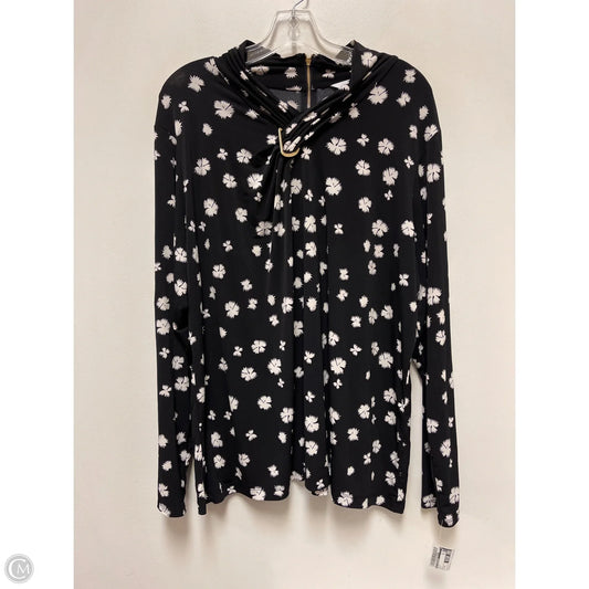 Top Long Sleeve By Liz Claiborne In Black, Size: 2x