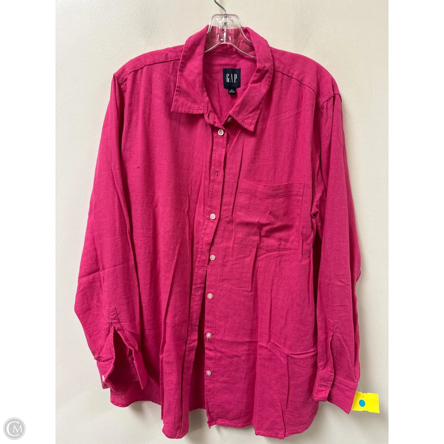 Blouse Long Sleeve By Gap In Pink, Size: Xl