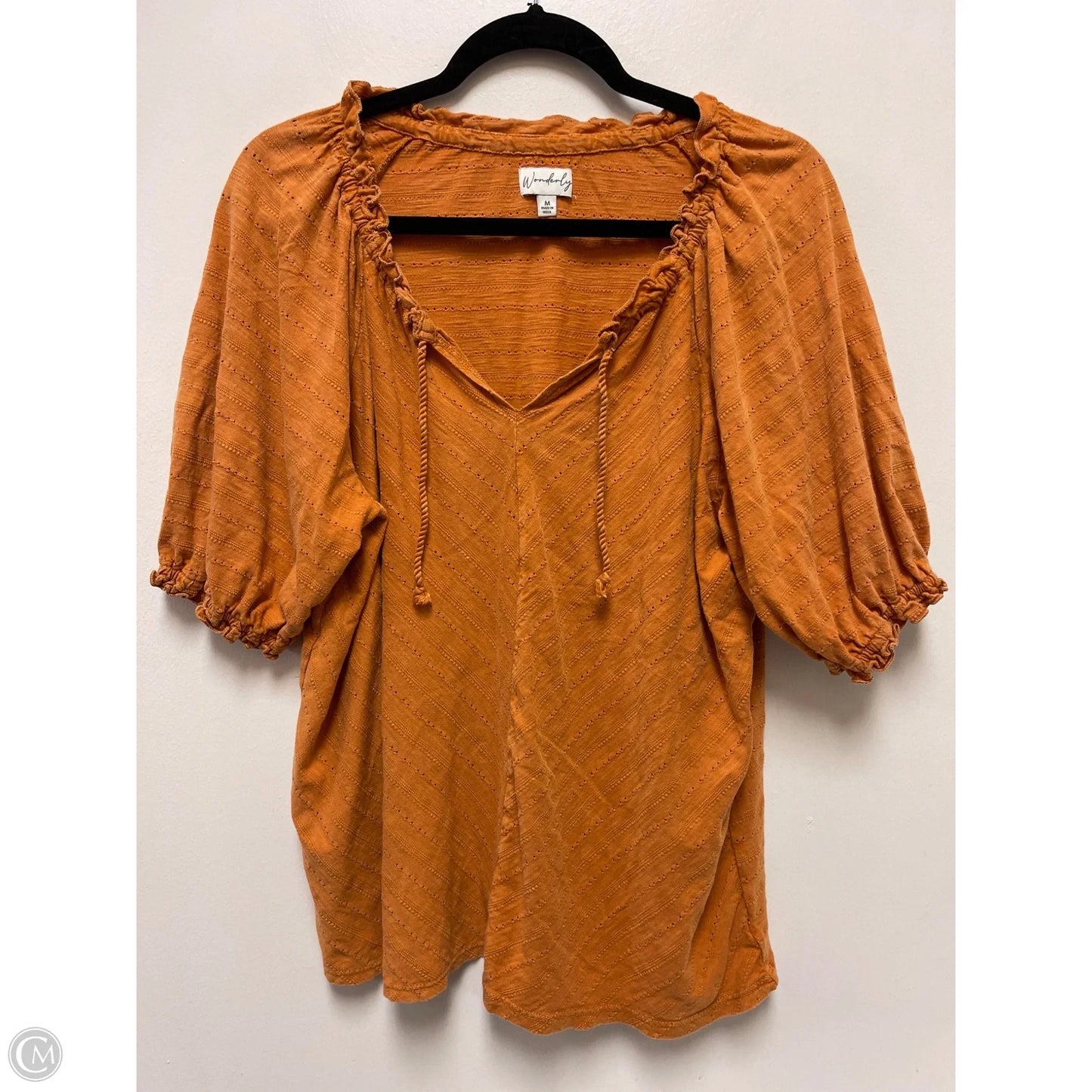 Top Short Sleeve By Wonderly In Orange, Size: M