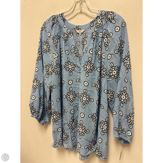 Top Long Sleeve By Crown And Ivy In Blue, Size: Xl