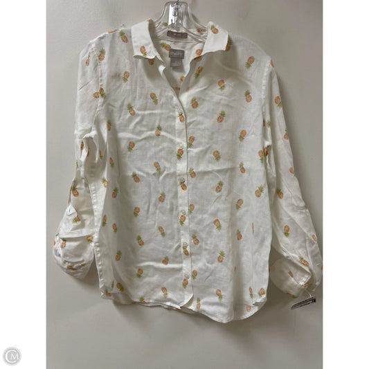 Blouse Long Sleeve By Chicos In White, Size: S