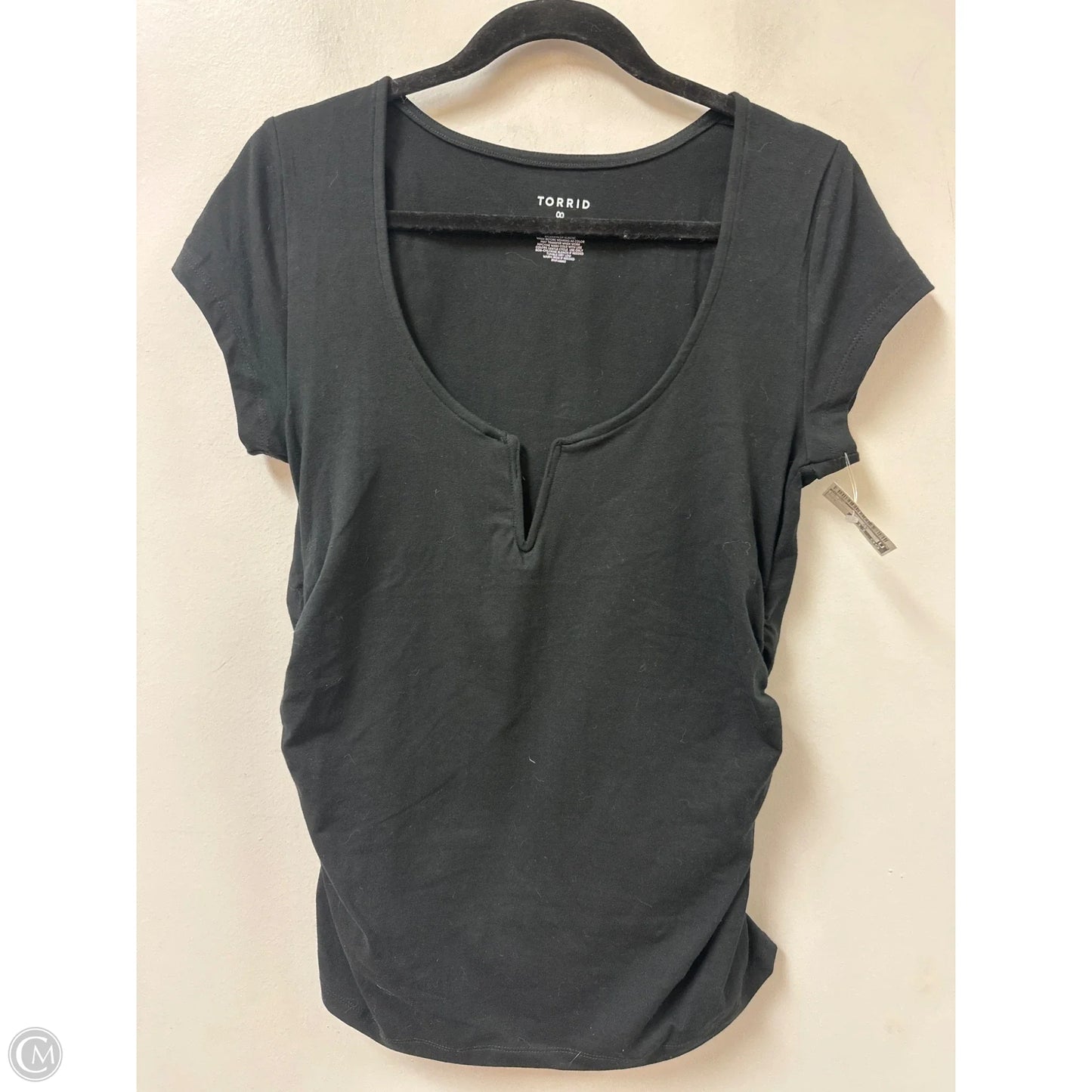 Top Short Sleeve By Torrid In Black, Size: L