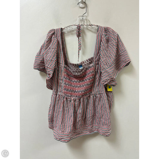Top Sleeveless By Old Navy In Blue & Red & White, Size: 1x