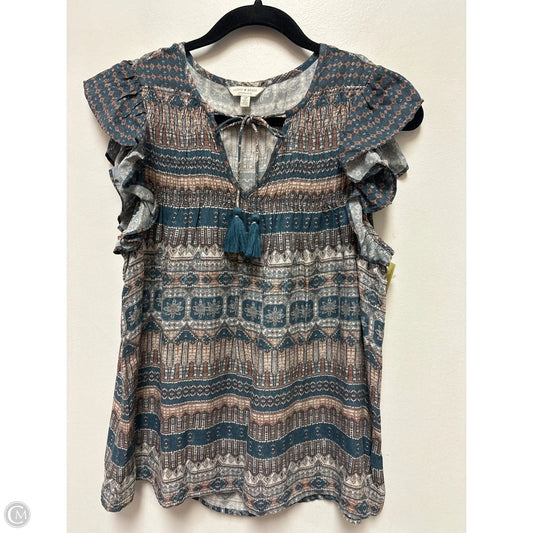 Top Short Sleeve By Lucky Brand In Blue, Size: S