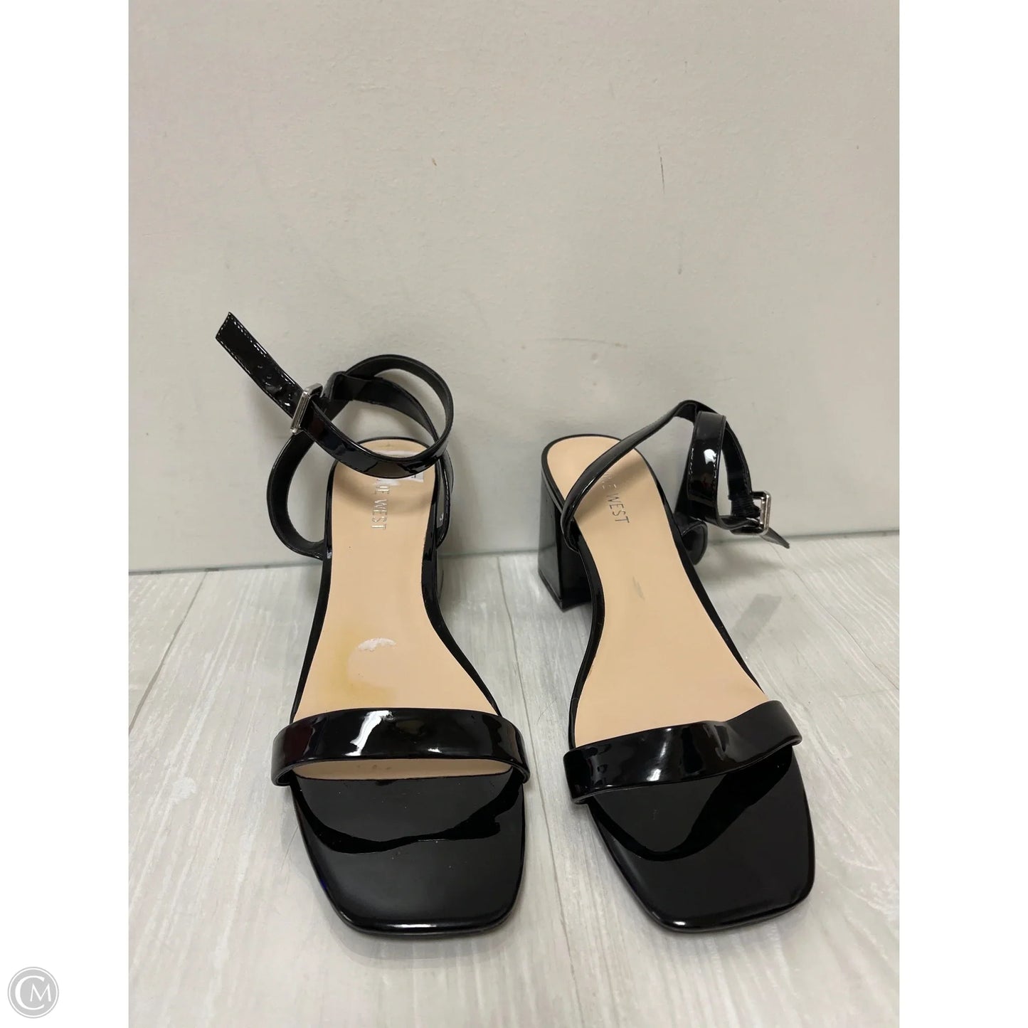 Sandals Heels Block By Nine West In Black, Size: 11