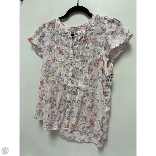 Top Short Sleeve By Lucky Brand In Floral Print, Size: S