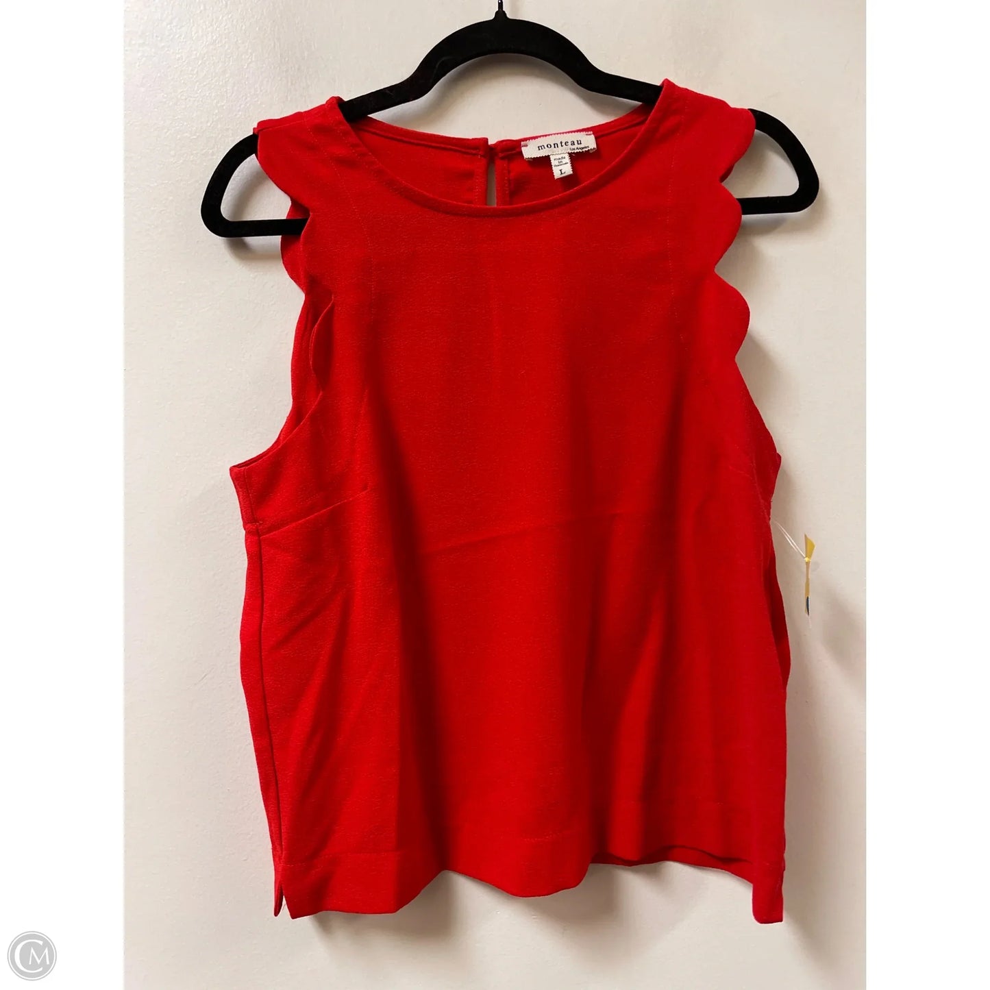Top Sleeveless By Monteau In Red, Size: L