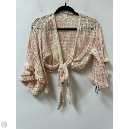 Sweater Cardigan By Clothes Mentor In Cream, Size: M