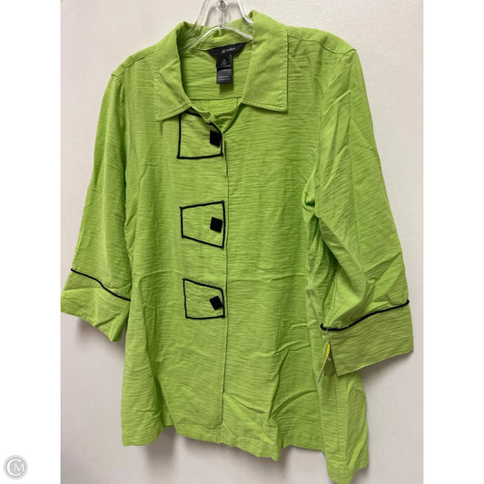 Blouse Long Sleeve By Ali Miles In Green, Size: M