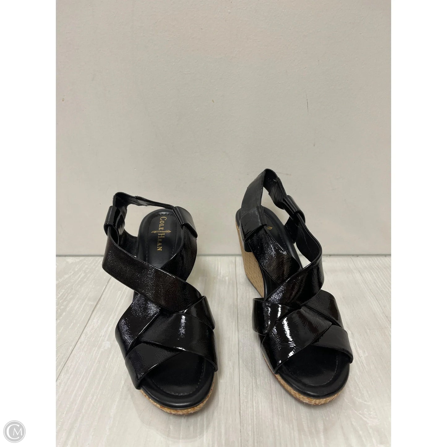 Sandals Heels Wedge By Cole-haan In Black, Size: 8