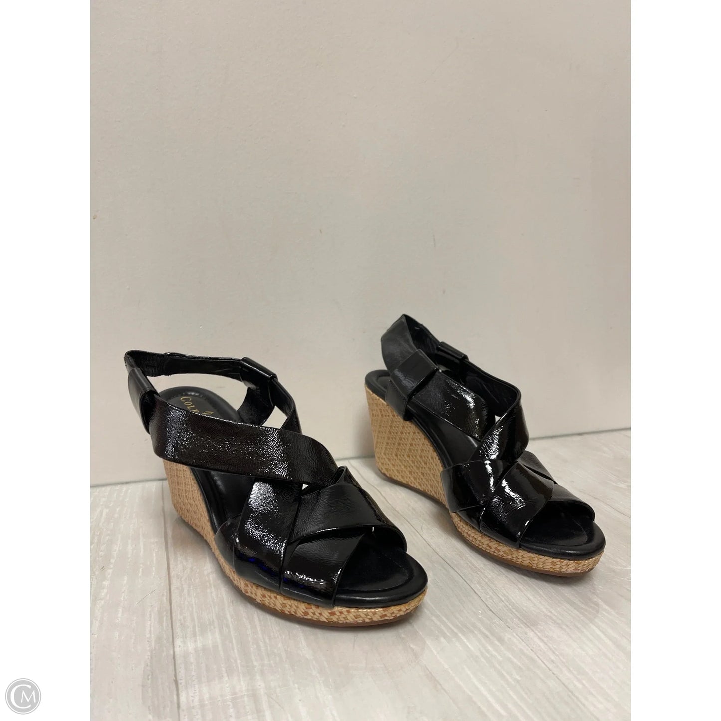 Sandals Heels Wedge By Cole-haan In Black, Size: 8