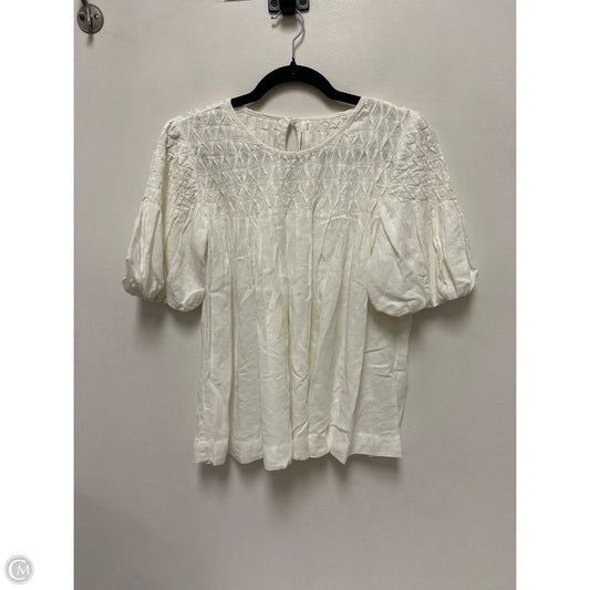 Top Short Sleeve By Anthropologie In White, Size: S