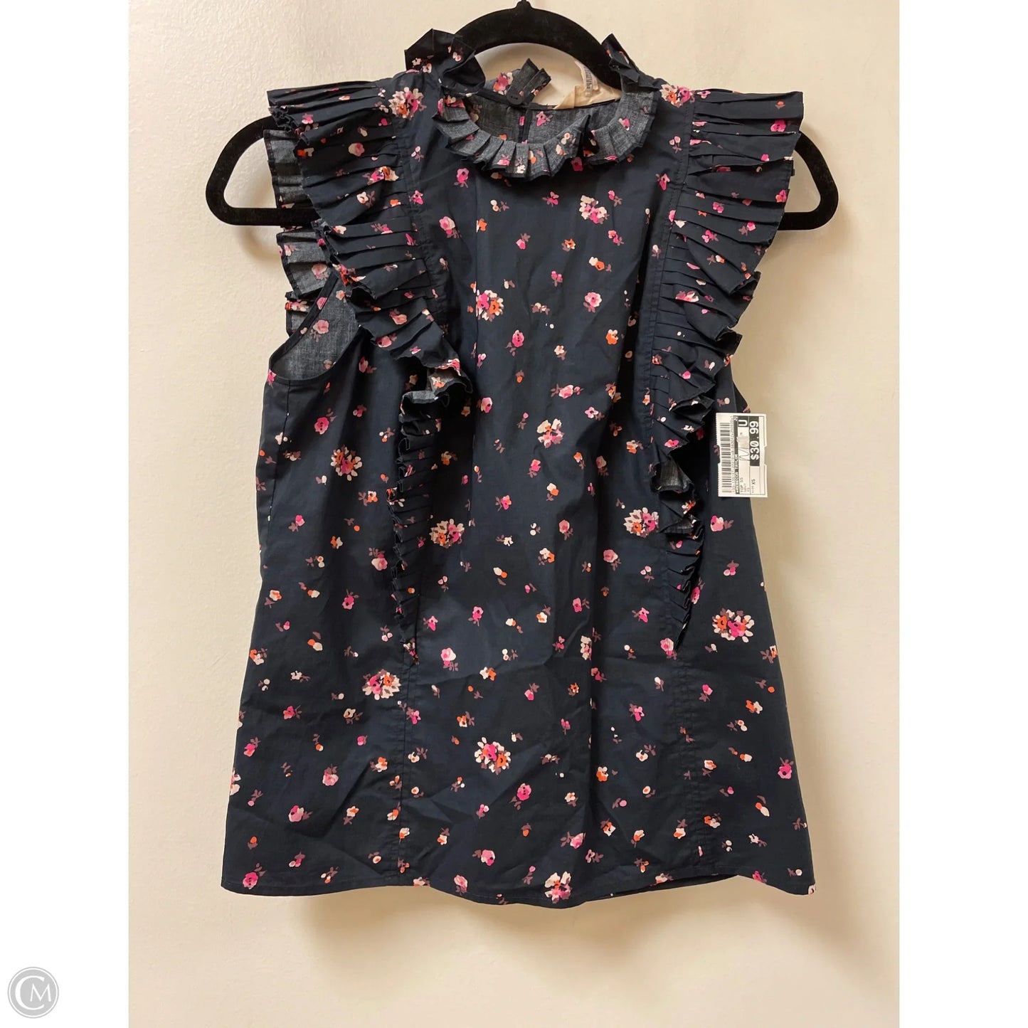 Top Short Sleeve By Rebecca Taylor In Navy, Size: Xs