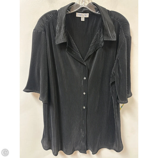 Blouse Short Sleeve By She + Sky In Black, Size: 2x