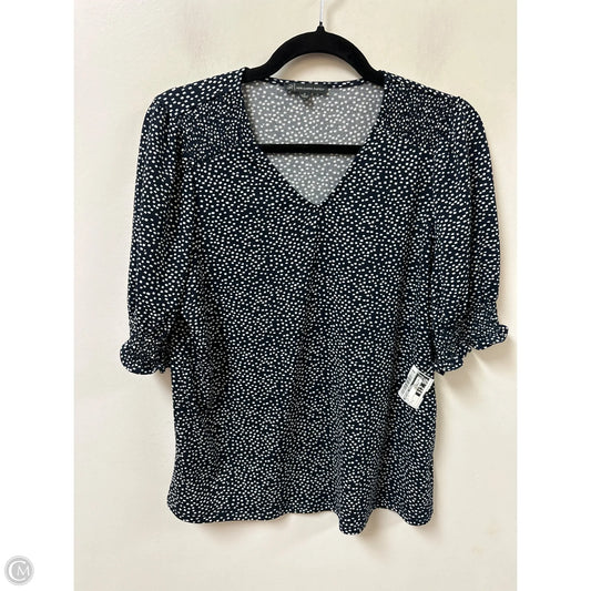 Top Short Sleeve By Adrianna Papell In Navy, Size: S