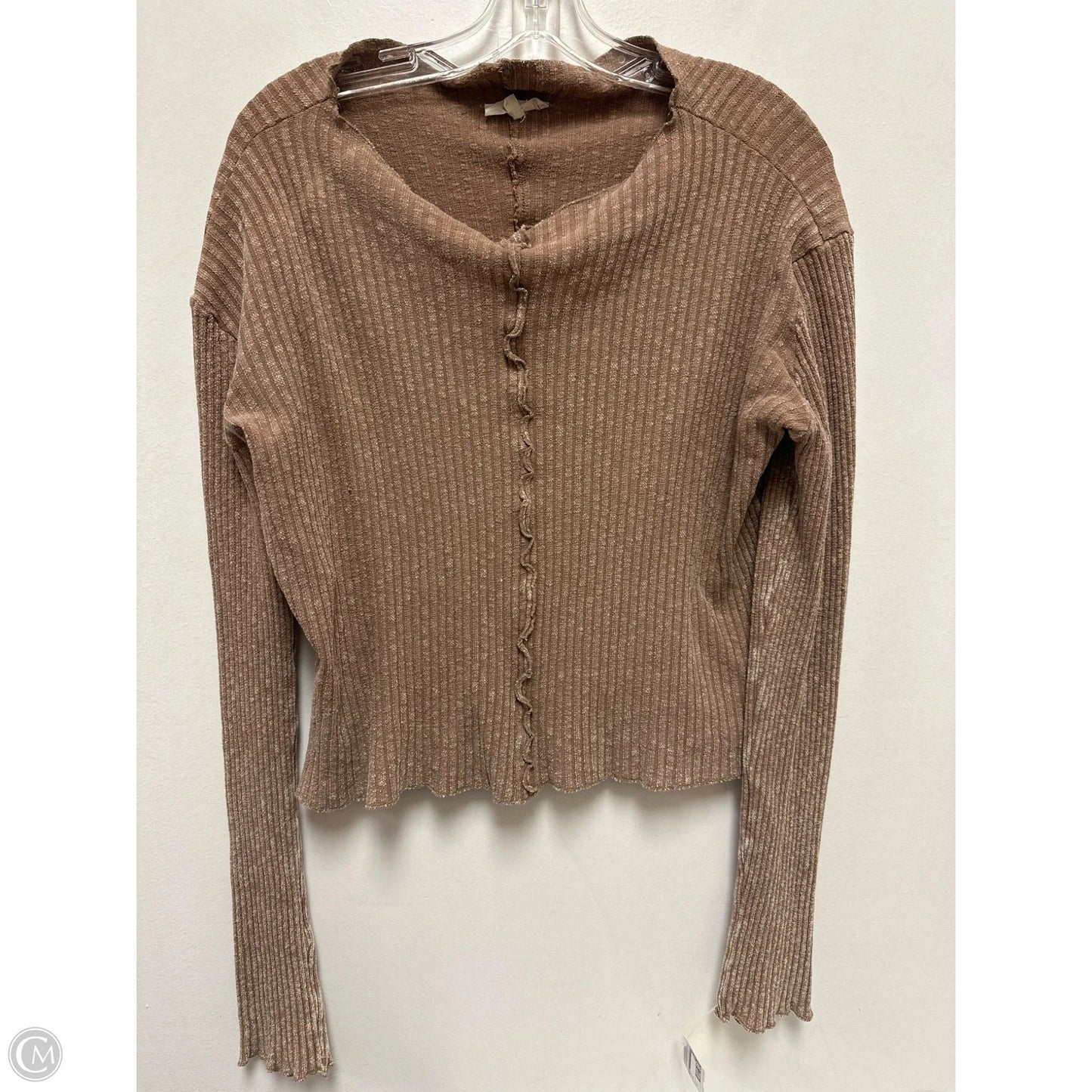 Top Long Sleeve By Easel In Brown, Size: S