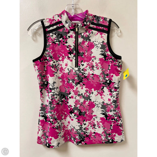 Athletic Top Short Sleeve By Tail In Black & Pink, Size: S