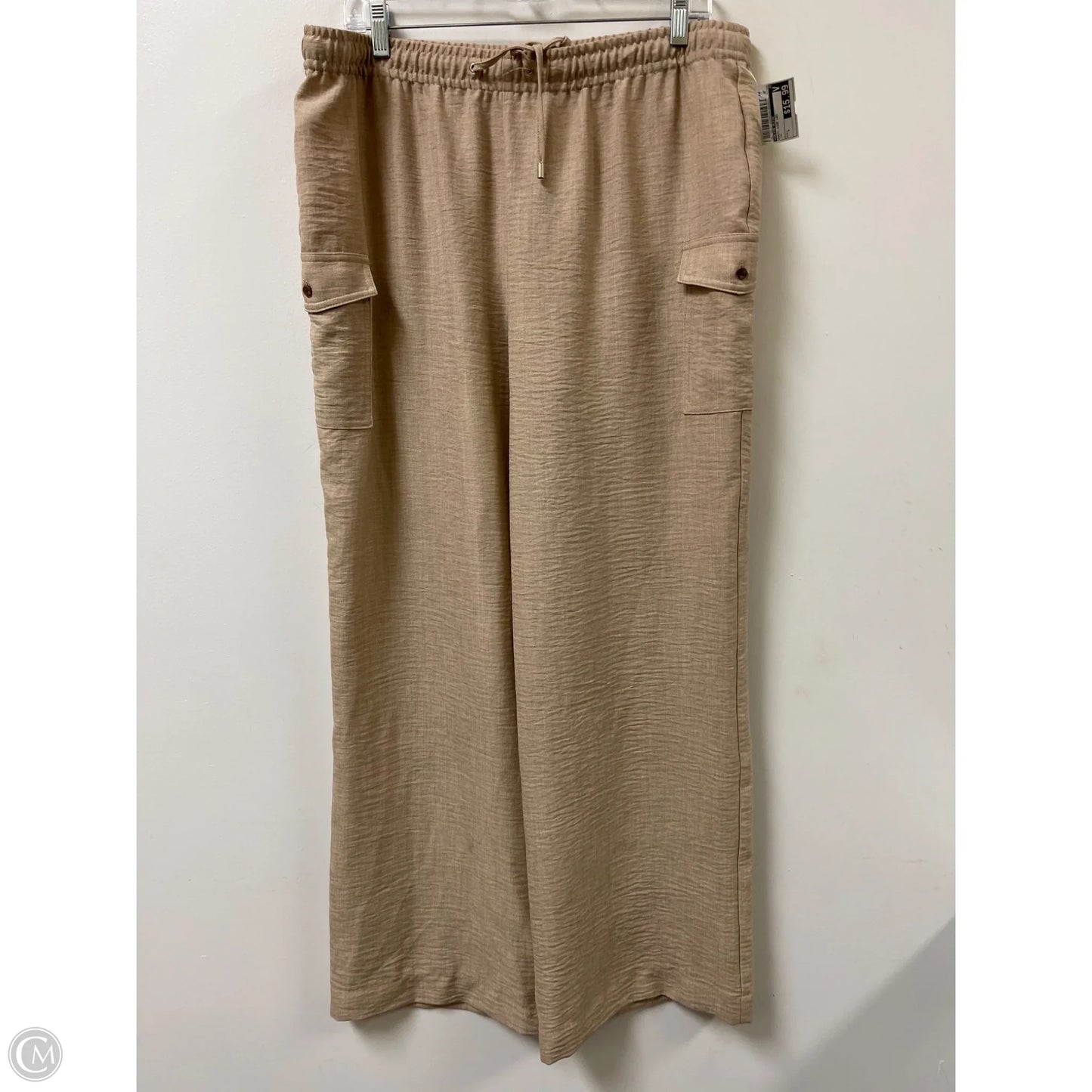 Pants Wide Leg By Calvin Klein In Tan, Size: L