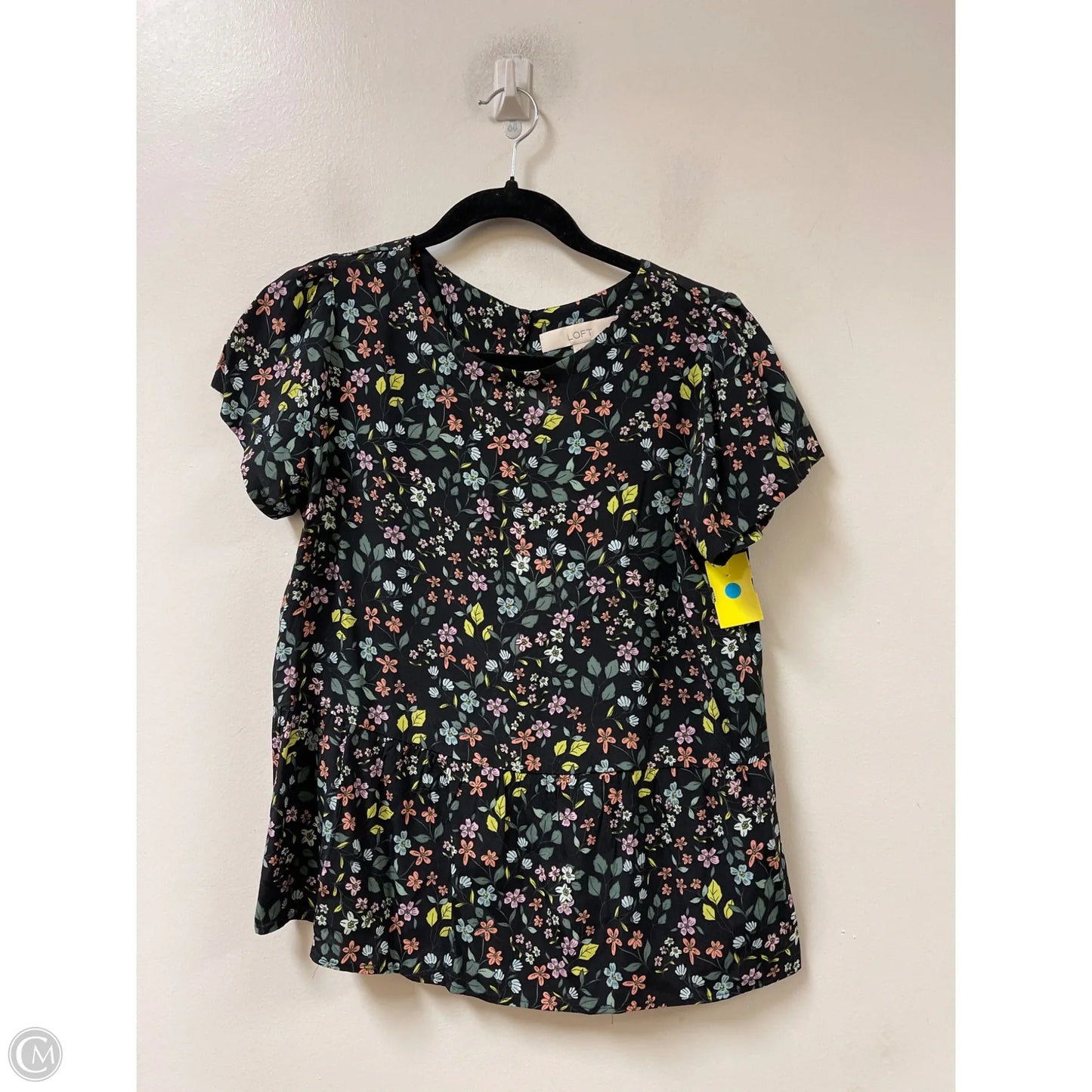 Top Short Sleeve By Loft In Floral Print, Size: Xs
