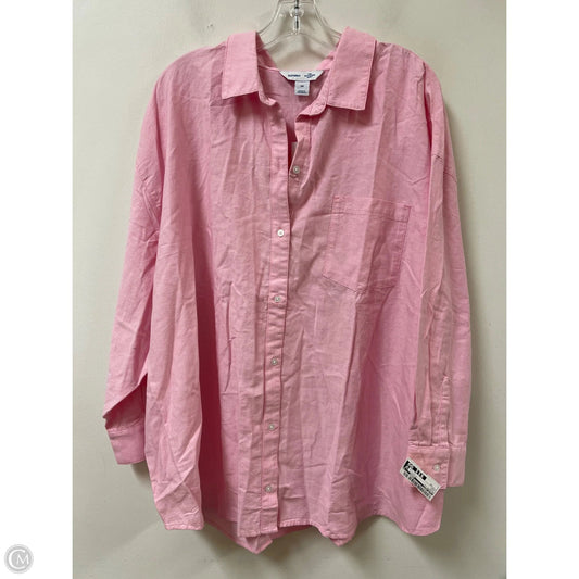Blouse Long Sleeve By Old Navy In Pink, Size: 2x