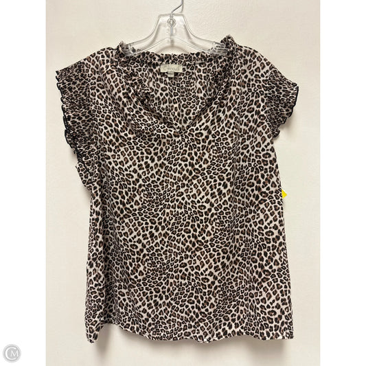 Top Short Sleeve By Chenault In Animal Print, Size: L