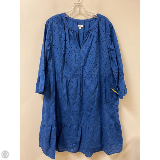 Dress Casual Midi By J. Jill In Blue, Size: Xl