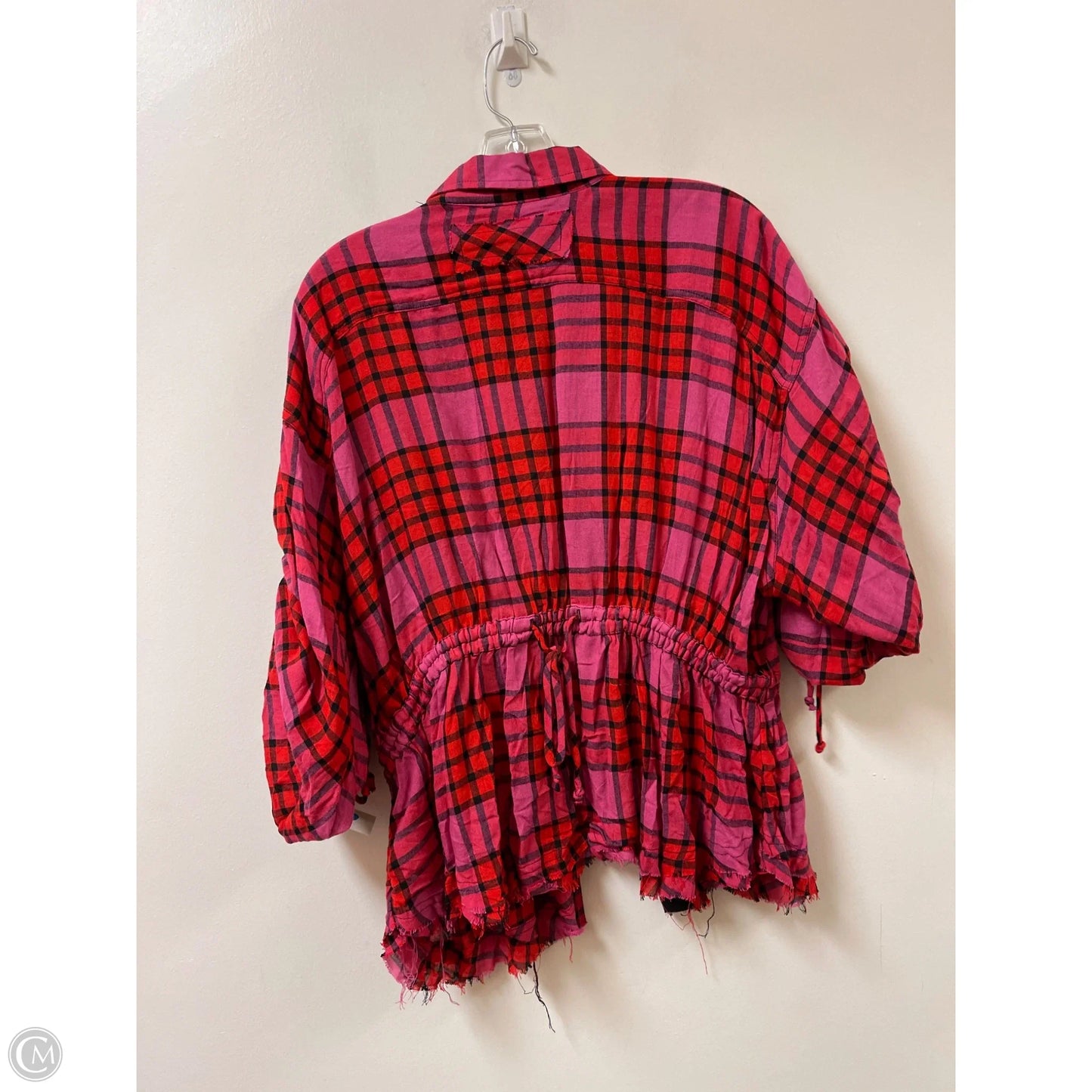 Blouse Short Sleeve By We The Free In Pink & Red, Size: L