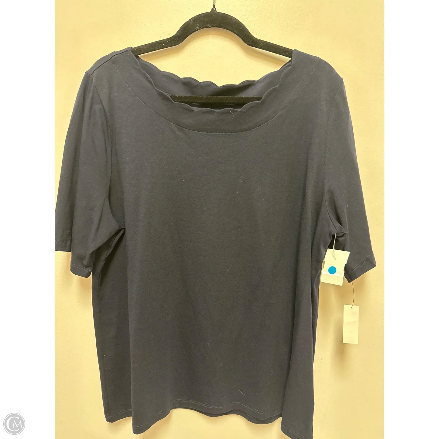 Top Short Sleeve By Talbots In Navy, Size: Xl