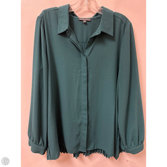 Blouse Long Sleeve By Adrianna Papell In Green, Size: Xl