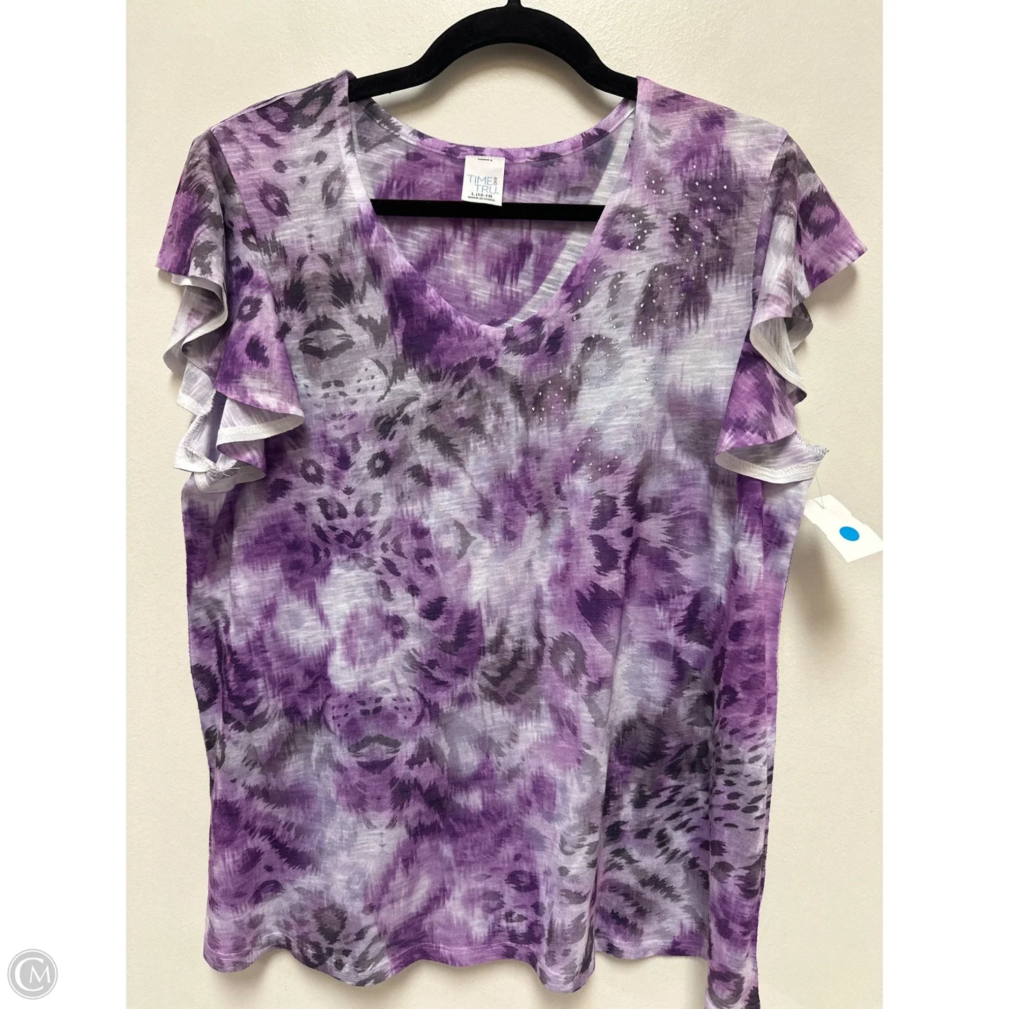 Top Short Sleeve By Time And Tru In Purple, Size: L