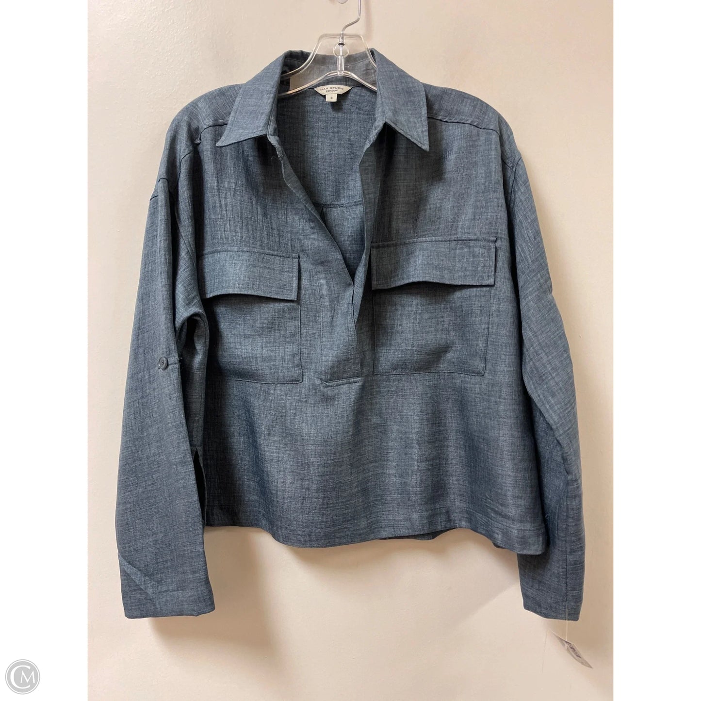 Top Long Sleeve By Max Studio In Blue, Size: S