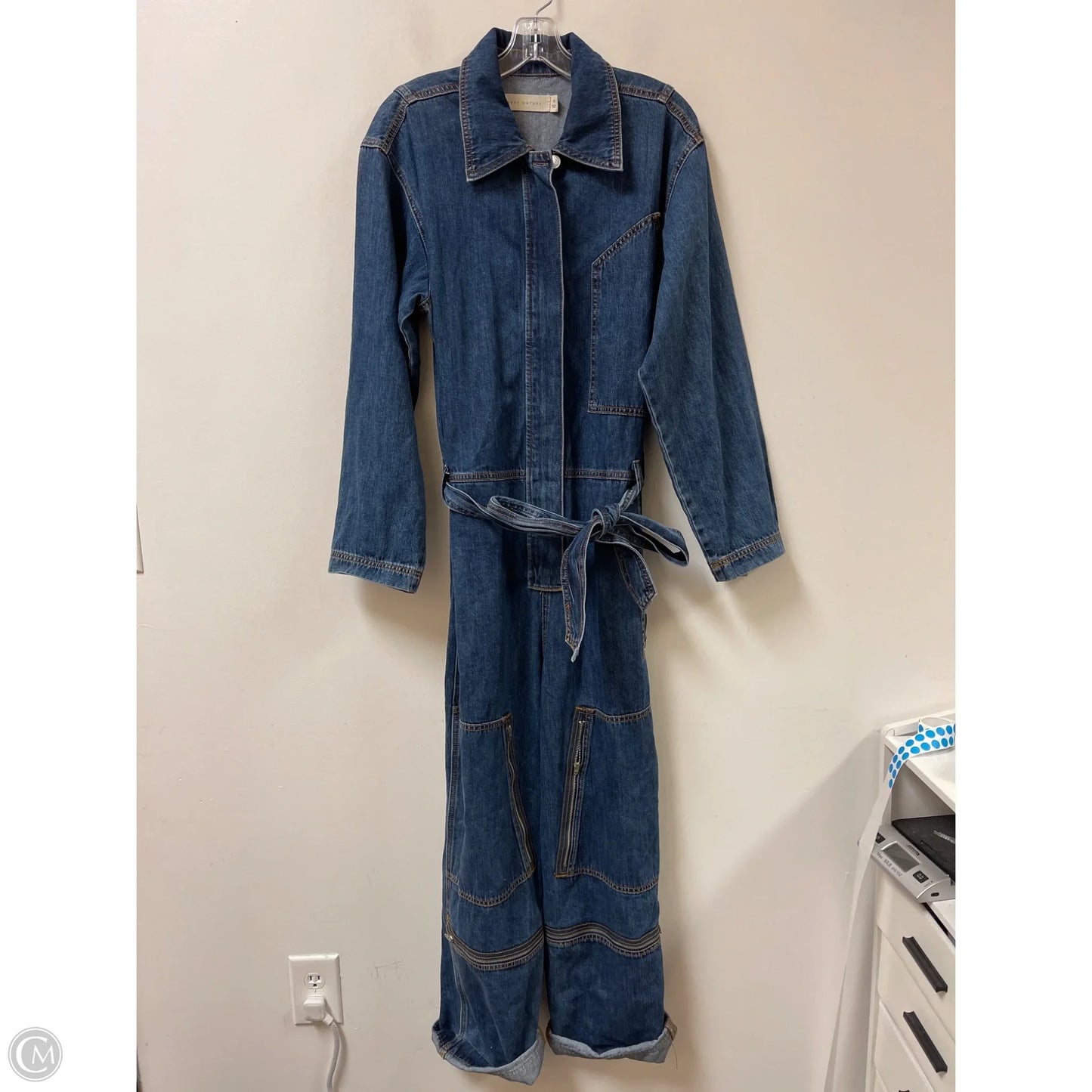 Jumpsuit By Clothes Mentor In Blue Denim, Size: M