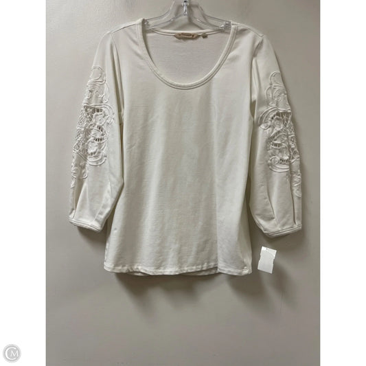 Top Long Sleeve By Soft Surroundings In White, Size: S