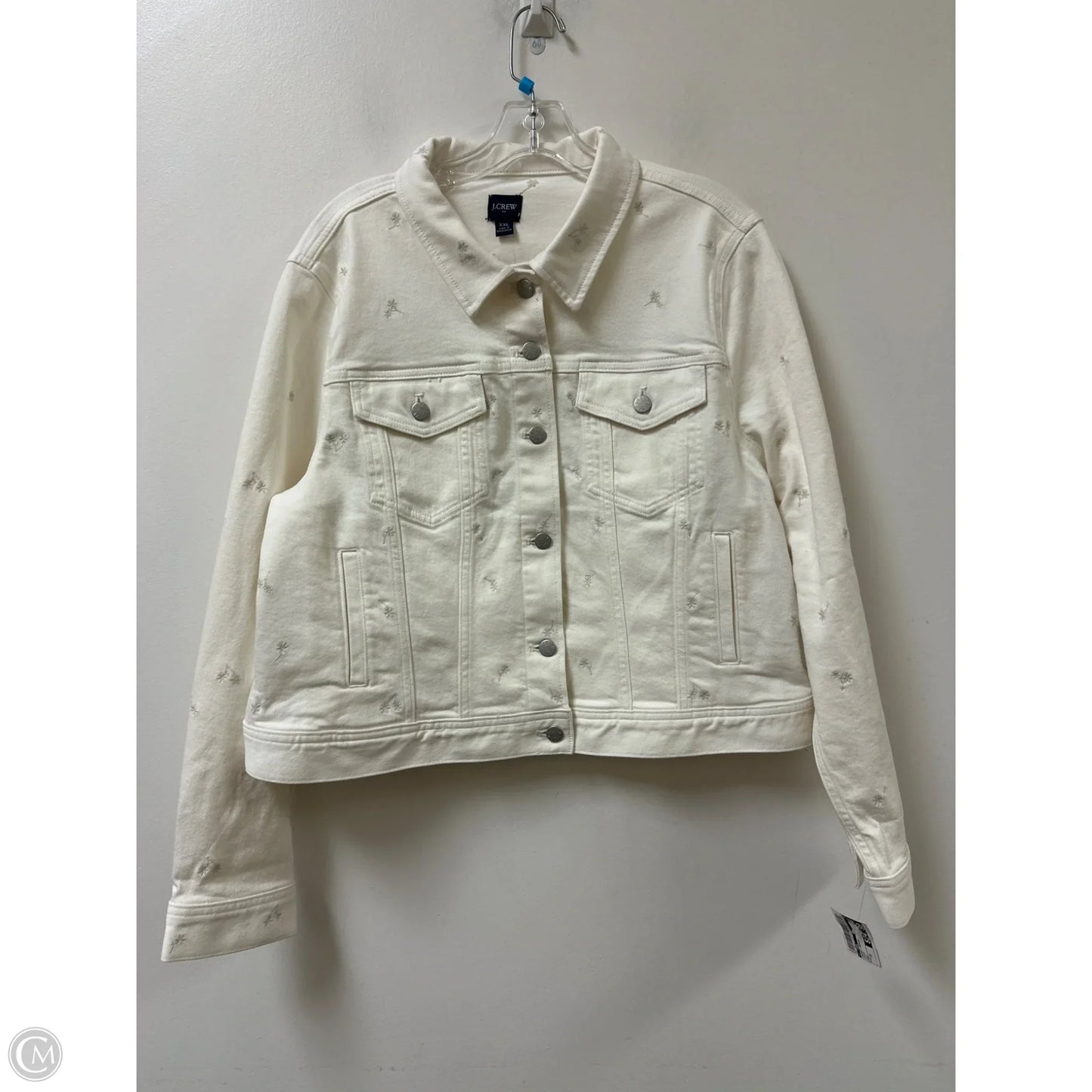 Jacket Denim By J. Crew In Cream, Size: 1x
