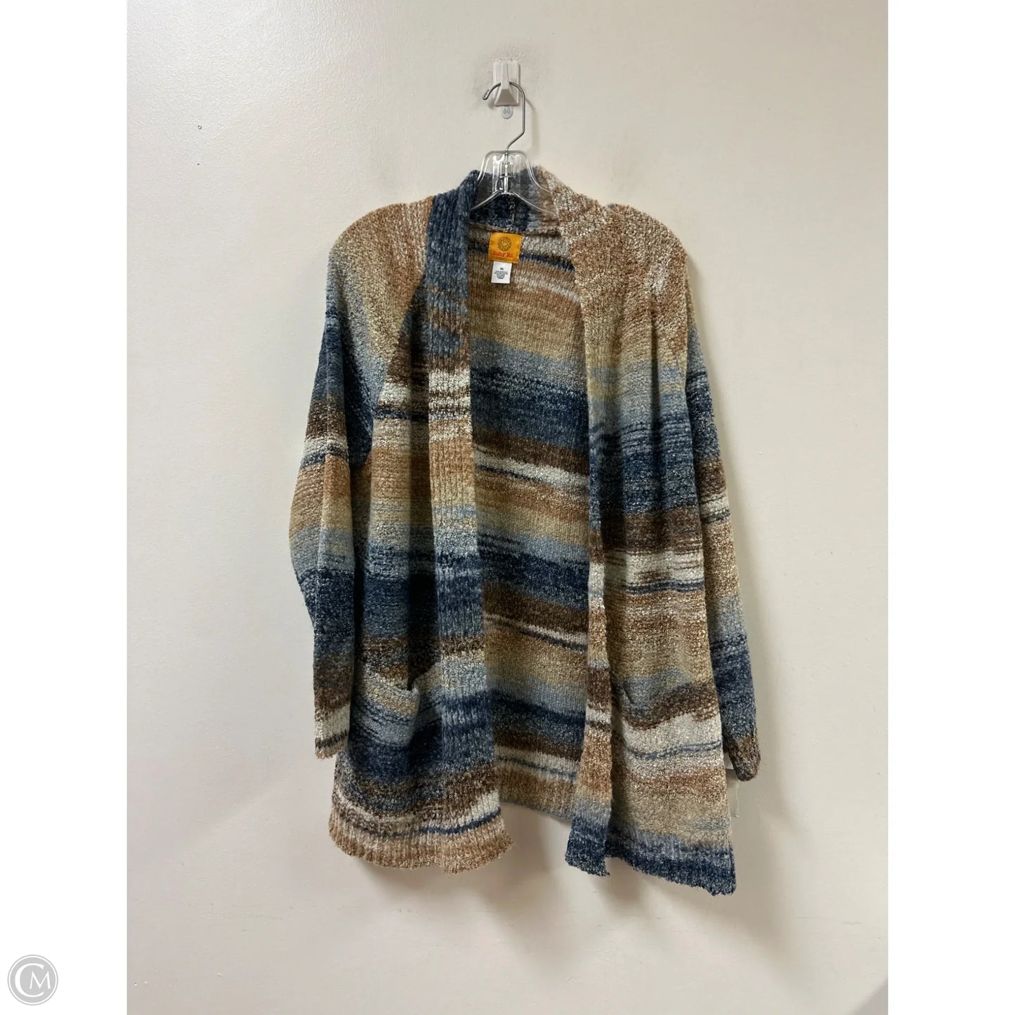 Sweater Cardigan By Ruby Rd In Blue & Cream, Size: Xl
