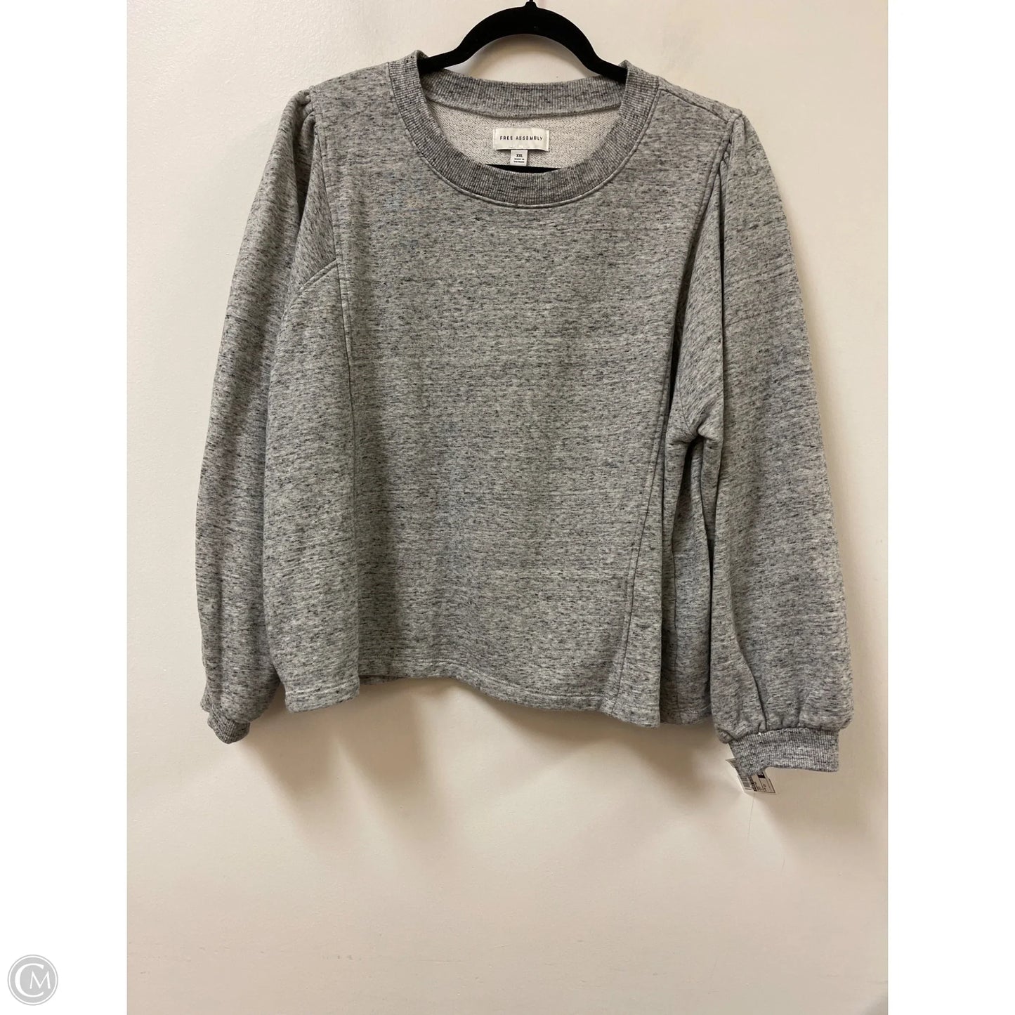 Sweater By Free Assembly In Grey, Size: 1x
