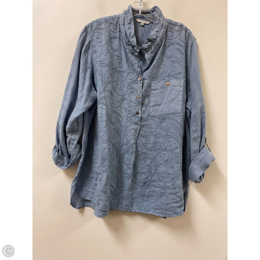 Top Long Sleeve By John Mark In Blue, Size: 1x