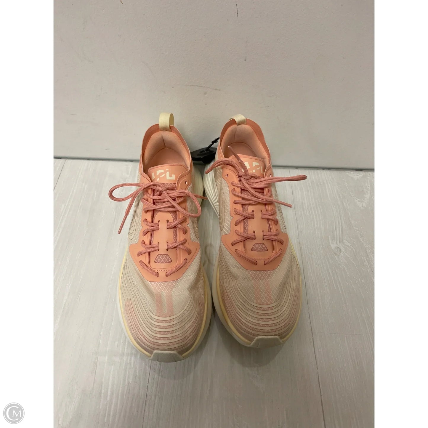 Shoes Designer By Apl In Peach, Size: 8.5