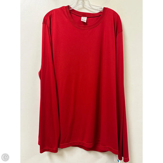 Top Long Sleeve By Hanes In Red, Size: 2x